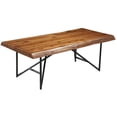 thumbnail image 3 of Alpine Furniture Live Edge Wood Coffee-Cocktail Table in Light Walnut (Brown), 3 of 4