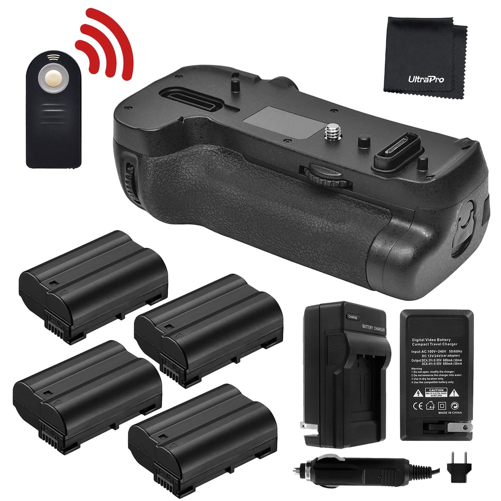 Battery Grip Bundle For Nikon D850 Includes MBD18 Replacement Grip, 4