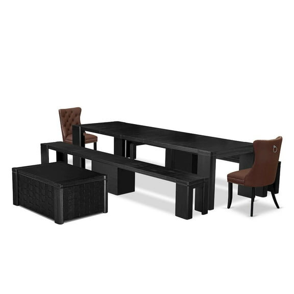 Luxe by East West Furniture 6-piece Modern Dining Room Table Set a Rectangular Dining Room Table