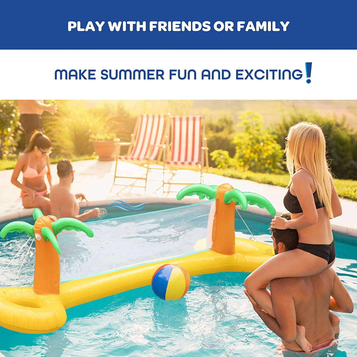 SCS Direct Inflatable Palm Tree Volleyball Inflatable Pool Game