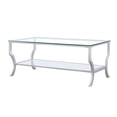 thumbnail image 4 of Saide Rectangular Glass Top Coffee Table Chrome, 4 of 6