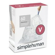 simplehuman code v custom fit drawstring trash bags, 16-18 l / 4.2-4.8 gallon, 3 refill packs (60 count)