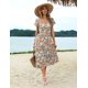thumbnail image 4 of Vestido midi Zeagoo con estampado floral y mangas con volantes en la playa, 4 of 6