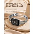 thumbnail image 6 of Wearlizer Slim Stainless Steel Watch Band Compatible with Apple Watch Bands 38/40/41/42/44/45/46/49mm Women Thin Link Bracelet Adjustable Strap for Series 11/10/9/8/7/6/5/4/3/SE/Ultra, 6 of 6