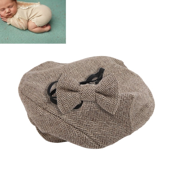 Sombrero De Caballero Con Gorra Plana, Accesorio De Fotografía Con Pajarita Para Bebés, Adecuado Para Niños De 0 A 1 Mes, Moderno Y Cómodo