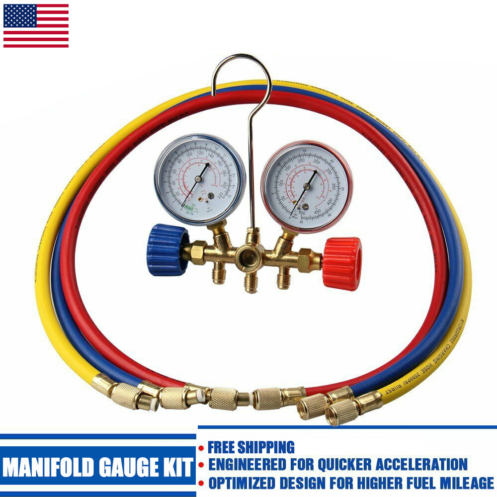 Pro AC A/C Diagnostic Manifold Freon Gauge Set Diagnostic A/C Tool Kit for R22 
