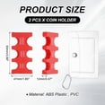 thumbnail image 2 of Porte-pièces Japonais, 2 Pcs Distributeur de Pièces JPY Portable 6 Emplacements avec Pack pour Maison Bureau, Rouge, 2 of 7