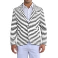 thumbnail image 1 of CHAQUETA DEPORTIVA A RAYAS INSPIRADA EN CHIC PARA HOMBRES, AJUSTE CLÁSICO, BLAZERS FORMAL DE UN SOLO BOTÓN, 1 of 6