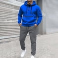 thumbnail image 2 of Men 2 Piece Outfits Sweatsuits Hooded Full Zip Up Jacket with Multiple Pockets And Matching Jogger Pants for Athletic Casual Wear, 2 of 4