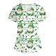 thumbnail image 4 of Xuyuer Women's St. Patrick's Print Fashionable Casual V Neck T Shirts Casual Rolled Short Sleeve Side Split Summer Tops Loose Fit Print Graphic Tees Top Outfit for Casual, 4 of 5