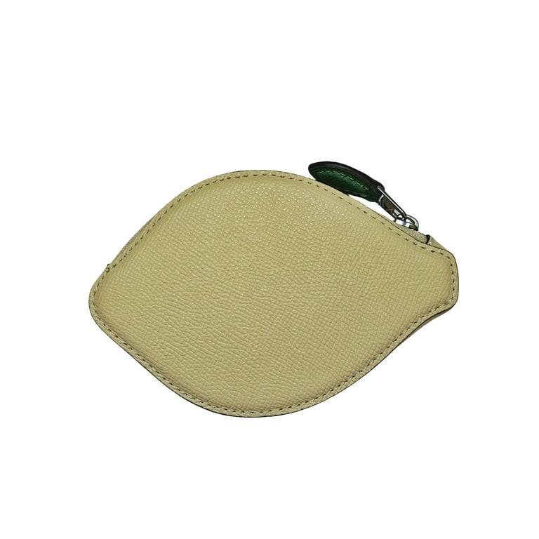 Coach Women's Crossgrain Leather Lemon Small Zip Pouch Coin Case