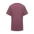 thumbnail image 4 of ZQGJB Plus Size Summer T-Shirts for Women Trendy Solid Color Short Sleeve Crewneck Pullover Tops Loose Lightweight Comfy Baggy Tunic Blouse Watermelon Red XL, 4 of 5