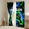 thumbnail image 3 of Castle Fairy Teens Boys Girls Blue Green Gamepads Black Out Curtains,Video Game Curtains Pack Of 2 (42X63 Each),Abstract Lightning Bedroom Curtains,Microfiber Bedroom Decor, 3 of 6