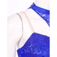 thumbnail image 4 of Haitryli Women Lyrical Dance Dress Cut Out Lace Ballet Leotard Royal Blue XL, 4 of 7