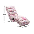 thumbnail image 5 of Linen Chaise Lounge Single Massage Sofa Chair, 300lbs Load Modern Upholstered Armless Aesthetic Sleeper Lounge Couch for Reading Living Room Bedroom Office, 21.65*58.27*34.25inch, Pink Flower, 5 of 9
