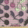 thumbnail image 2 of Ambesonne Summer Fabric by the Yard Upholstery, Pastel Colored Cherry Art, 2 Yards, Pale Pink Multicolor, 2 of 5