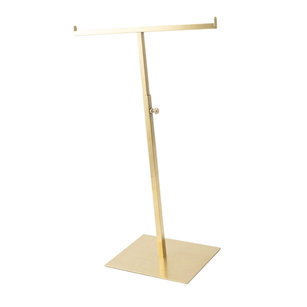 Expositor de bolsos en forma de T, organizador de joyas, soporte para collares, soporte para bolsos Oro