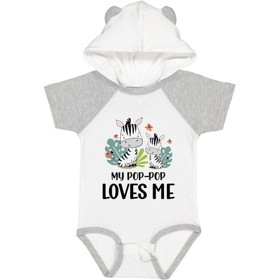 Inktastic Zebra My Pop-pop Loves Me Boys or Girls Baby Bodysuit