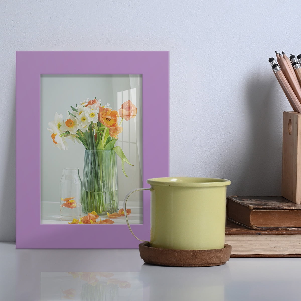 Modern 3.5 in. x 5 in. Violet Picture Frame (Set of 4)