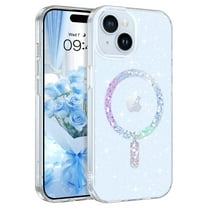 YINLAI iPhone 15 Case Compatible with Mag-safe 6.1",Glitter Sparkle Slim Tpu Transparent Shockproof Protective Case for iPhone 15,Clear