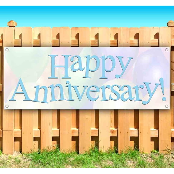 Happy Anniversary 13 oz Vinyl Banner With Metal Grommets