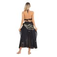thumbnail image 4 of Doomiva Women Belly Dance Dress Set Sequins Halter Lace-up Crop Top Belly Dance Chiffon Skirts Black One Size, 4 of 7