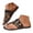 Brown, variant on Dakaela Women’s Toe Ring Flat Slide Sandals Leather Slip on Thong Flip Flops Casual Summer Beach Dressy Walking Slippers Shoes Size 6