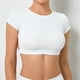 thumbnail image 4 of Women Backless Yoga Shirts Slim Quick Dry Workout Crop T Shirt Top for Running Yoga Gym Climbing, 4 of 5
