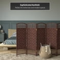 thumbnail image 6 of Red Lantern 4 ft Short Fiber Weave Folding Room Divider Screen with Dark Red 6 Panels, 6 of 7