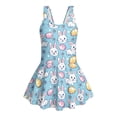 thumbnail image 4 of Xixirimido Easter Eggs Floral Bunny Print One Piece Swimsuit for Girls Sleeveless Swim Dress Girls Modest Bathing Suit Skirted Swimwear with Built-in Shorts UPF 50+, 8-9 Years, 4 of 7