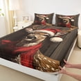 thumbnail image 3 of jejeloiu Happy Christmas Full Size Sheets,Kawaii Xmas Reindeer Bed Sheets,Old Barn Door Sheet Sets For Girls,Luxury Bedroom Decor,4pcs, 3 of 7
