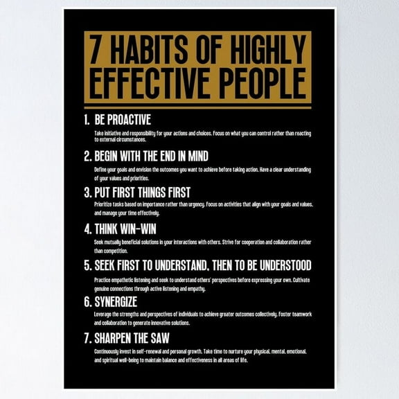 7 Habits Effective UNFRAMED Poster, 8x12