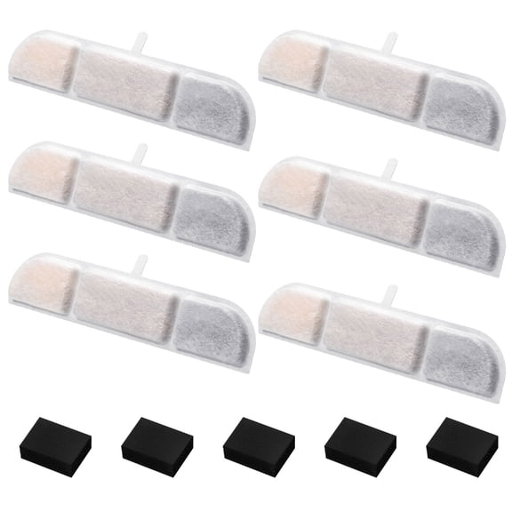 CIYISON 6PCS Pet Water Dispenser Filters Replacement Sponges Pad for Cat Dog Water Fountain Filter Foams for Water Purifications
