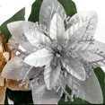 thumbnail image 3 of Yuarrent Flores de purpurina navideña, adorno de árbol de Navidad, decoración de fiesta de Año Nuevo, accesorios de diseño para el hogar, sala de Kits de decoración para fiestas Plata Yuarrent HA069940-05, 3 of 6