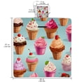 thumbnail image 2 of Ice Cream Canvas Picnic Mat Waterproof Foldable Portable Outdoor Beach Blanket Sandproof 60"x80" Blue and White Striped Pattern, 2 of 6