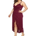 thumbnail image 3 of Plus Size Bathing Suit Cover up for Women Casual Spaghetti Strap Backless Beachwear Cover Up Sexy Wrap Long Dress Alsol Lamesa, 3 of 5