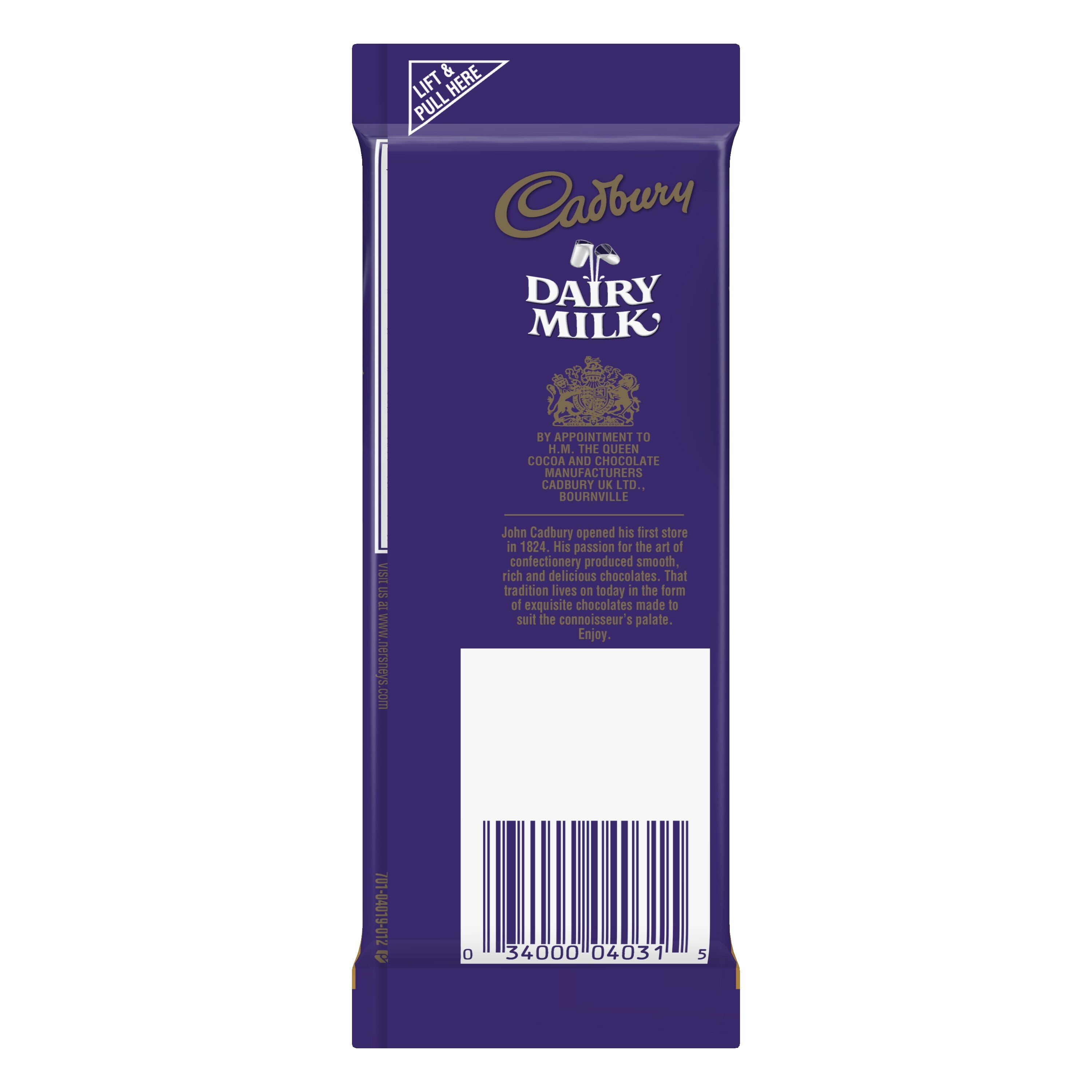 Cadbury, Roasted Almond Milk Chocolate Candy Bar Box, 3.5 Oz., 14 Ct.