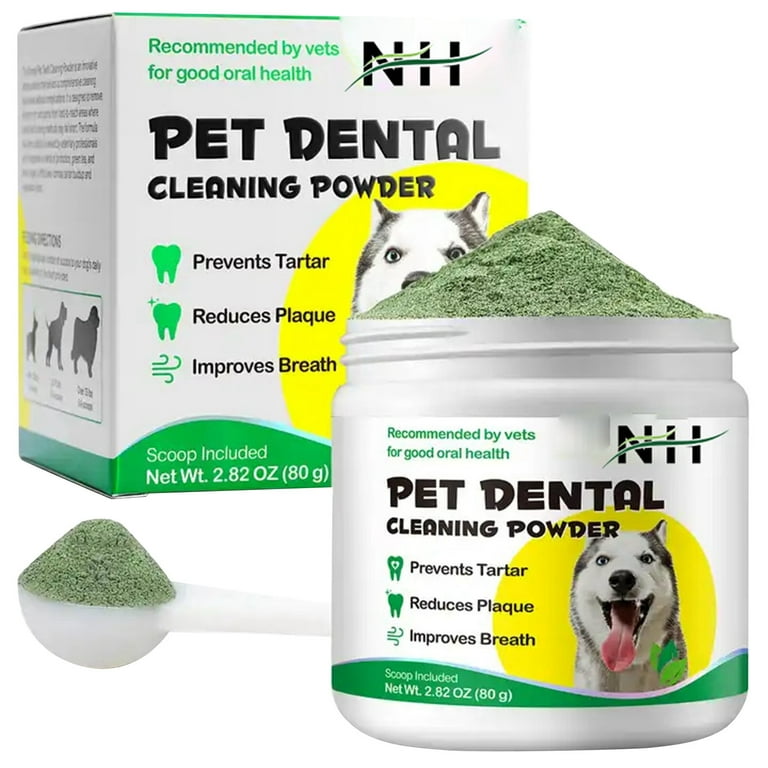 Dog Teeth Cleaning Powder Breath Freshener with Tartar Remover for Small Medium and Large Dogs