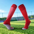 thumbnail image 2 of Kids Soccer Socks Stretchy Knee High Tube Colorful Football Athletic Team Socks for Boys Girls 7-12 Years, 2 of 4