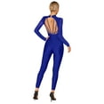 thumbnail image 3 of Ocealan Womens Rhinestone Full Body Jumpsuit Figure Skating Open Back Unitard Bodysuit Gymnastics Royal Blue XL, 3 of 7