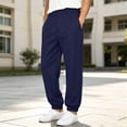 thumbnail image 4 of Bixock Toddler Boys Sweatpants Elastic Waist Jogger Pants Kids Solid Color Side Pocket Loose Breathable Campus Casual Daily Outer Wear Size 9-10Years, 4 of 6