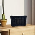 thumbnail image 6 of Black Puffer Makeup Bag for Women Puffy Quilted PU Leather Cosmetic Case Pouch Checkered Solid Toiletry Organizer Zipper Bags Small, 6 of 9