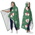 thumbnail image 2 of Wearable Blanket,Green Christmas Pattern Hooded Wearable Sherpa Blanket for Adults & Teens,Winter Poncho Shawl Wrap Cape Thick Warm,50"x60", 2 of 5