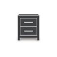 thumbnail image 5 of Signature Design by Ashley Ravalori Two Drawer Nightstand - Black Finish with Chrome Accents, USB-A & USB-C Charging Ports, 2 Storage Drawers, 5 of 9