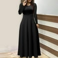 thumbnail image 2 of Samickarr Plus Size Maxi Dresses For Women Long Sleeve Casual Round Neck Ankle-Length Dress Swing Long Fall Dresses For Women, 2 of 5