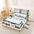 thumbnail image 2 of Manfei Rustic Wildlife Grid Bed Sheets,Geometric Check Pine Full Size Sheets,Green,4-Piece,1 Flat Sheet, 1 Fitted Sheet and 2 Pillowcases, 2 of 6