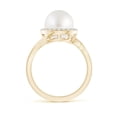 thumbnail image 2 of ANGARA South Sea Cultured Pearl & Diamond Halo Bypass Ring in 14K Yellow Gold for Women | June Birthstone, Birthday, Anniversary, Jewelry Gift for Women | Pearl Ring, 2 of 8