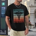 thumbnail image 4 of Emotional Support Husband Chic Men's Cotton Short Sleeve HD Print Tee for Casual T-Shirt Crew Neck Top Black L, 4 of 7