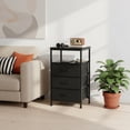 thumbnail image 3 of CONCETTA 3 Fabric Drawers Nightstand with Charging Station, USB/Type-C Ports, Adjustable Feet, Bedroom, Black, 3 of 8