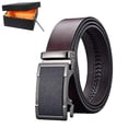 thumbnail image 1 of Men's Belt, Leather Belt for Men, Brown Adjustable Belted Automatic Buckle 3.5cm * 115cm (Box Included), Business Leather Belt, Holiday Gifts Man Gift, 1 of 5